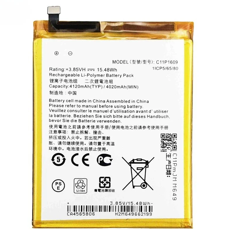 C11P1609 Battery 3.85V 4120mAh for ASUS ZF3 max 5.5 ZC553KL X00DDA ,ZF4 Max 5.2 X00HD ZC520KL Mobile Phone Replacement Battery