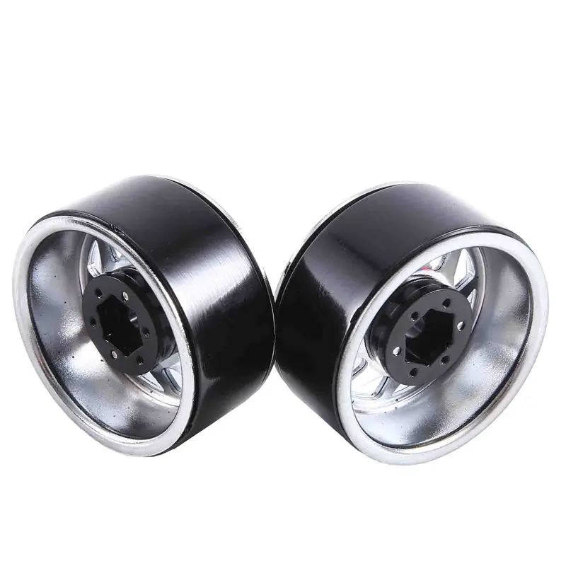FBIL-4PCS Metal Alloy 1.9 Beadlock Wheel Rims For 1:10 RC Crawler Axial SCX10 AXI03007 90046 TRX4 Redcat GEN8 Accessories (Silve