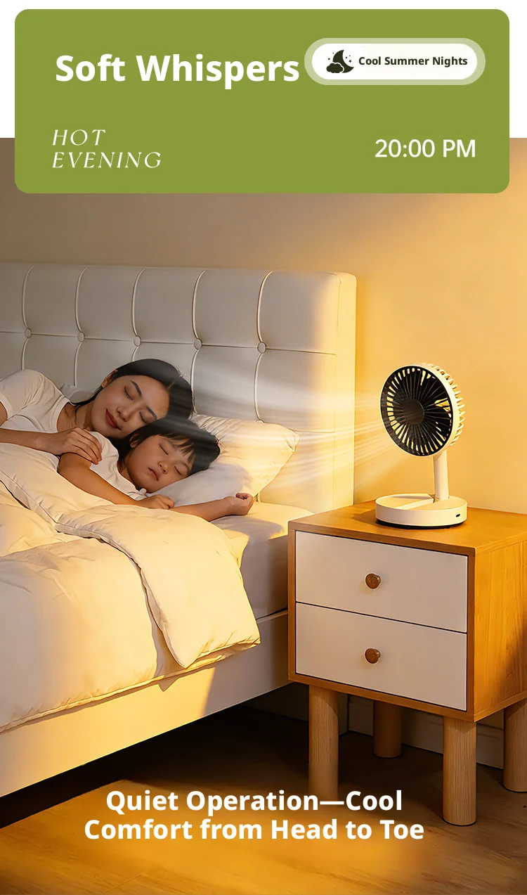 2026 New Desktop Fan USB Charging Model, Long Endurance Foldable Mini Retractable Fan, Dormitory Portable Desktop Electric Fan