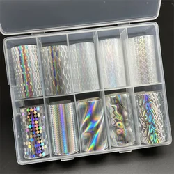 1 Box Laser Fish Scale Nail Foils for Transfer Paper Metal Silver Mirror Nails Wraps Chameleon Superior Nail Art Decorations