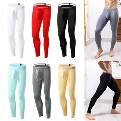 Mens Moisture-Wicking Sports Leggings Tight Pants Elastic Waistband Bulge Pouch Stretchy Pants for Gym Fitness Yoga Cycling