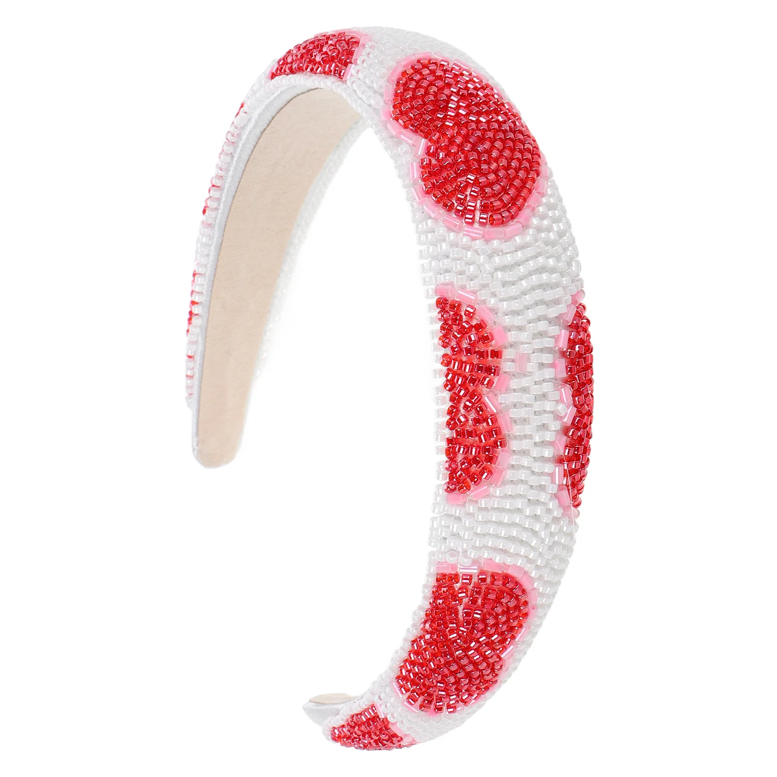 

Sparkling Beaded Heart Headband Fashion Non Slip Hair Accessory for Women High Crown Elegant Wedding Bridal Party