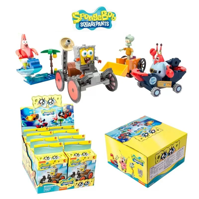 SpongeBob SquarePants Blind Box Octopus Brother Pie Big Star Crab King Castle Car Boat Puzzle Building Blocks Zabawki dla dzieci