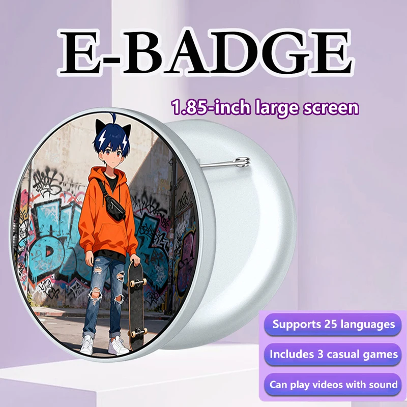 Electronic Display Badge Bar Bluetooth Smart Cyber Badge HD Touch Screen Images Gifs Text Short Videos Display With Touch screen