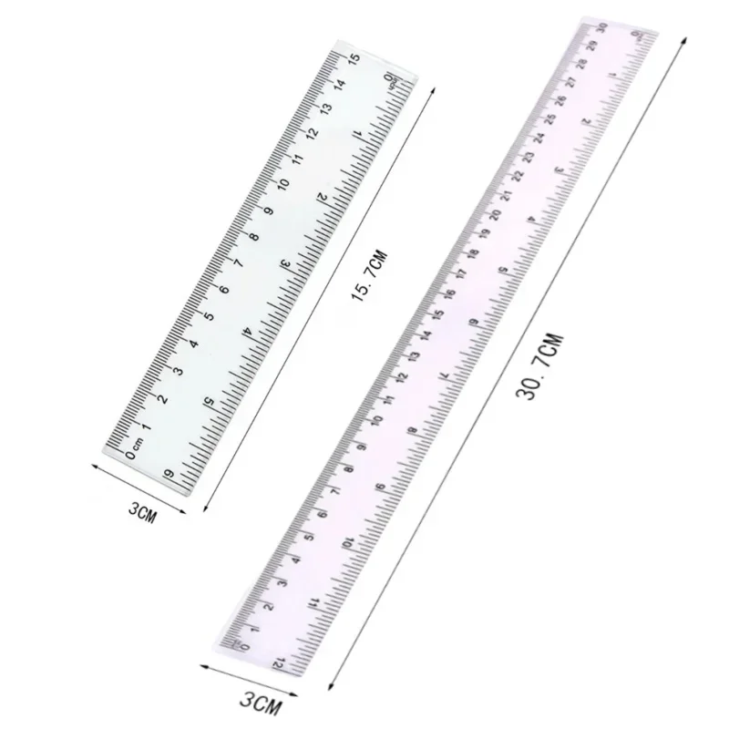 1PCS Plastic Ruler 15/20/30cm Standard/Metric Ruler Ruler Measuring Tool Student School Office Bilateral Printing School Supplie