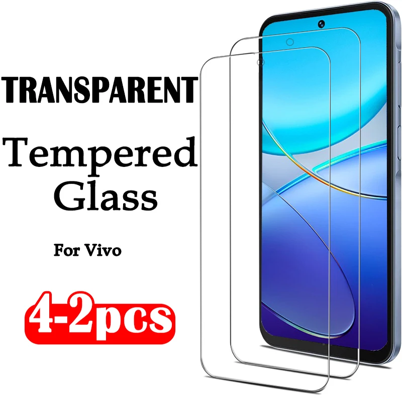 

2-4 Pcs Transparency Tempered Glass Film Vivo V30 Lite V40 V29E V27E V25E V25 V23E V23 V21E V21 V20 V20SE Clear Screen Protector