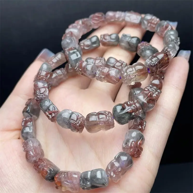 9MM Natural Auralite Quartz Bead Bracelet Women Reiki Healing Bangles Jewelry For Female Holiday Gift 1PCS