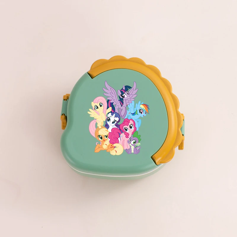 Nuovo My Little Ponys Creativo Dinosauro Scatola per il pranzo a doppio strato Ragazzo Ragazza Anime Bento Box portatile Borsa per il pranzo di grande capacità
