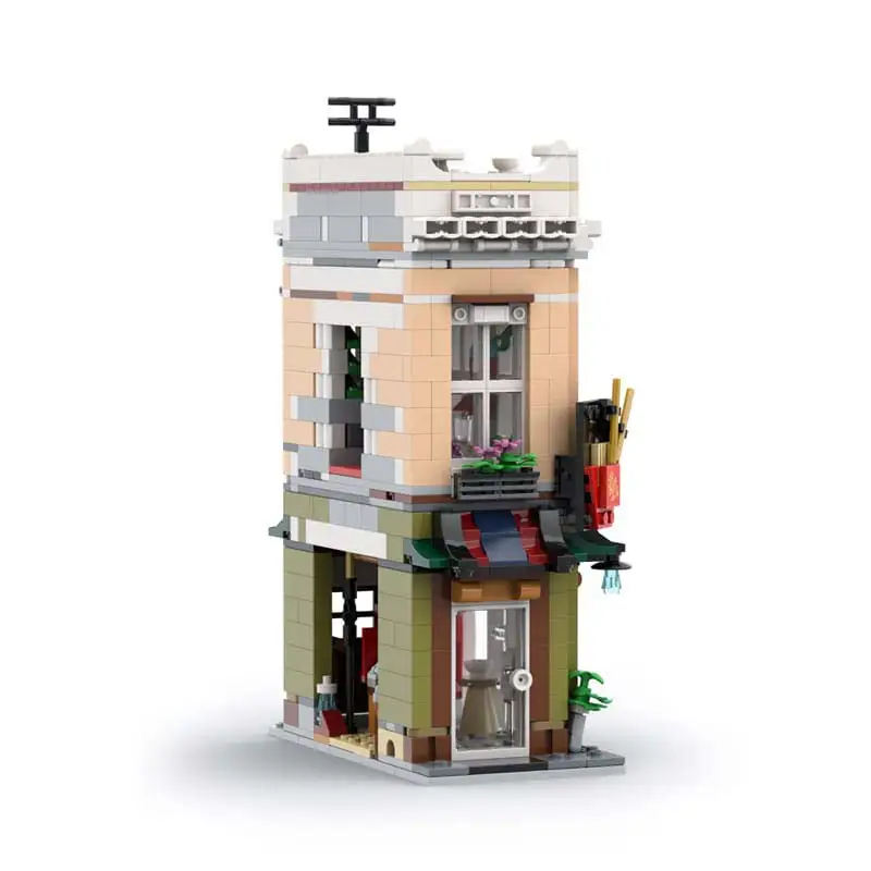 Stad Landmark Architectuur Noodle Winkel MOC Bouwstenen Kleine Deeltje Assemblage Model Bakstenen Desktop Display Speelgoed voor kinderen