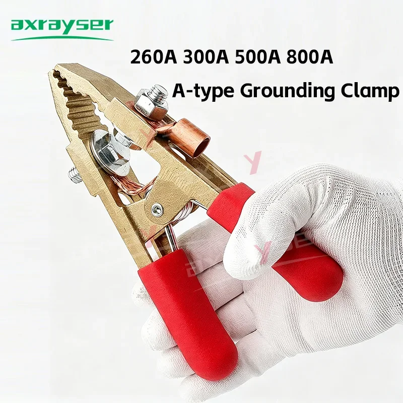 Welding Ground Clamp 260A 300A 500A 800A Heavy Duty Brass A Type Screw Earth Clip Fit TIG MIG MAG MMA Welding Plasma Machine