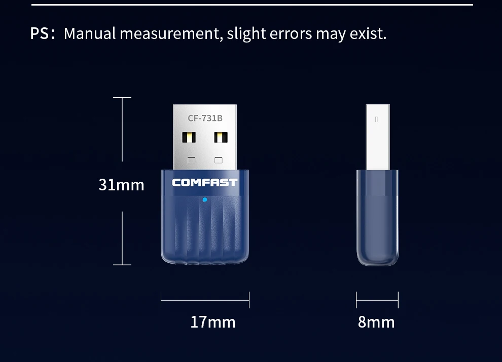 COMFAST WiFi 6 USB-Adapter 900 Mbit/s Dualband 2,4/5G Bluetooth 5.3 Free Drive RTL8851BU Netzwerkkarte für PC Laptop Windows 10/11 – Detail 36