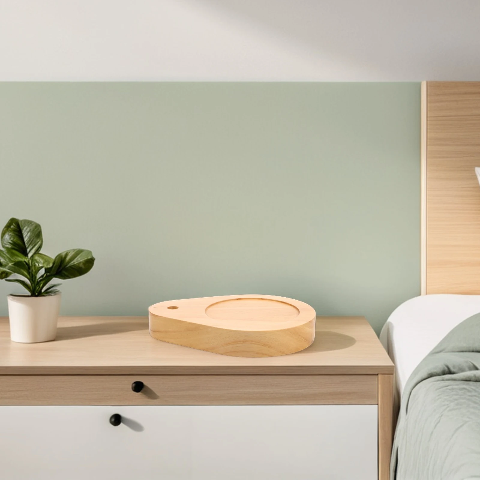 

Drop-Shaped Solid Wood Lamp Base Wooden Table Lamp Base Natural Wood Display Stand for Bedroom Aromatherapy Nightstand