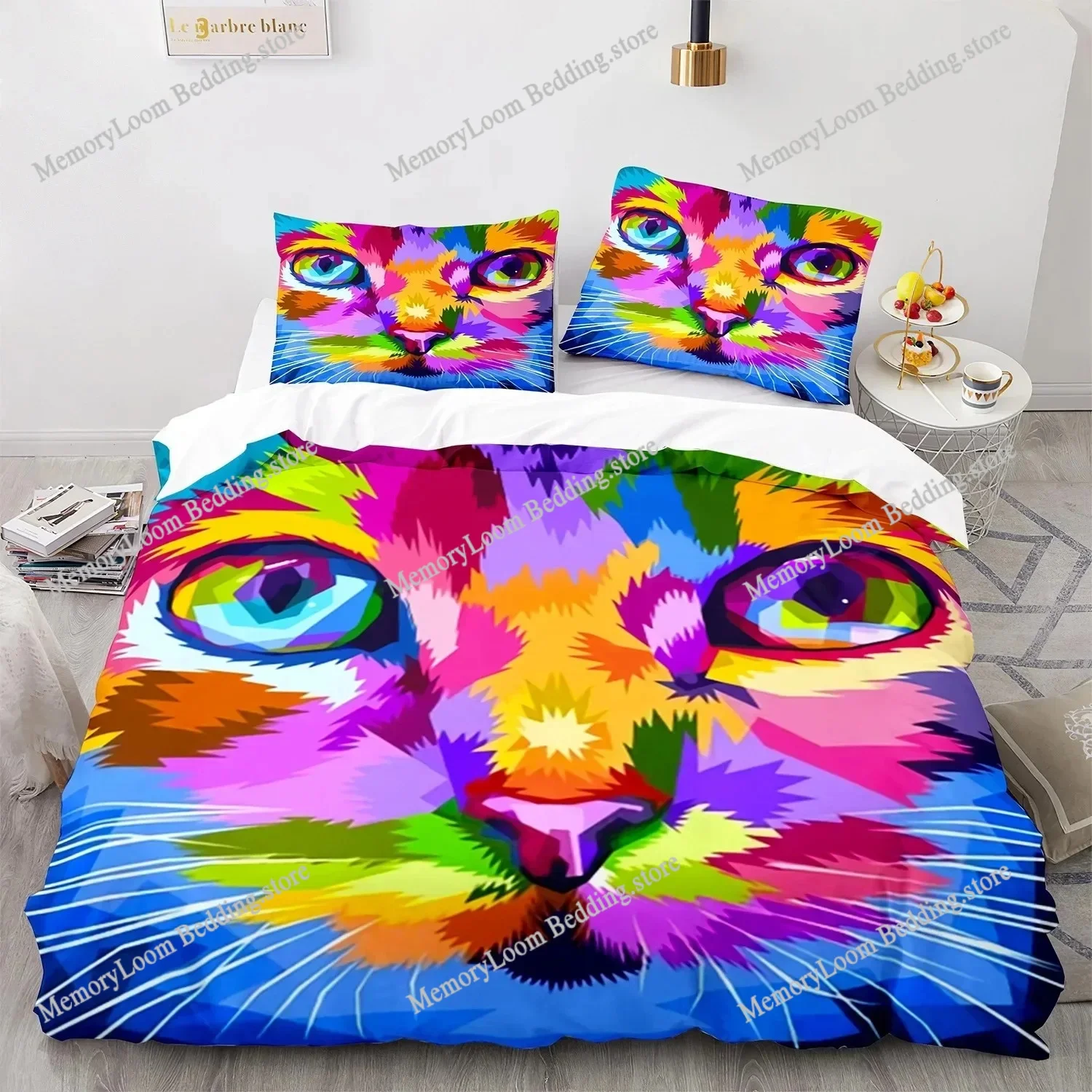 

Cute Cat Animal 3D Duvet Cover Bedding Set Comforter Linen Pillowcases Quilt Cover Home Decor Gift Single Double Twin King Queen