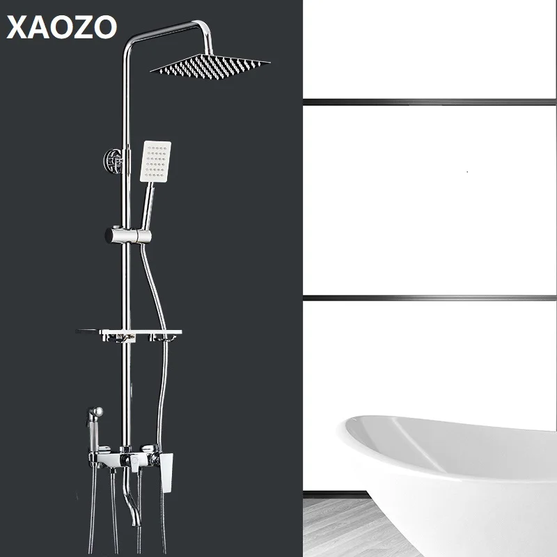 Bathroom Shower Set Head Bath Shower Mixer with Hand Shower Faucet Rainfall Shower Rain Waterfall Brass Shower Faucets Set