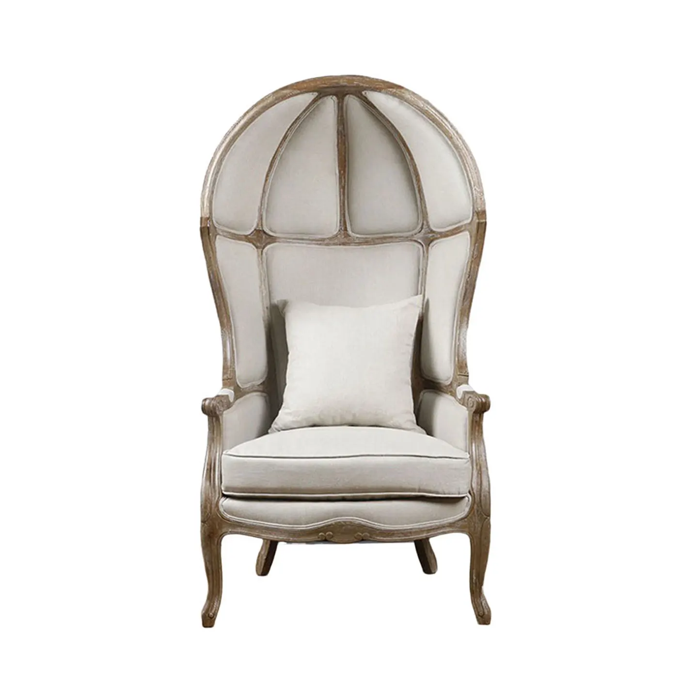 Yicheng Wholesale French Provincial Living Room Birdcage Chair/Solid Wooden Linen Leisure Egg Chair Dome Chair for Sale