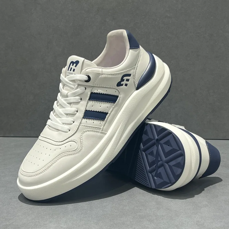 Men's shoes cowhide 2026 new spring versatile super breathable casual sports board shoes for men