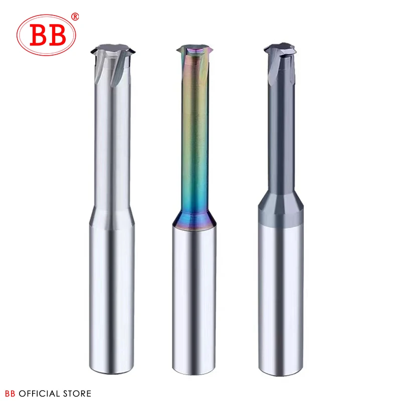 SWYBB 1 Tooth Thread Milling Cutter Tungsten Carbide Steel CNC Machining Aluminum 60 Degree M1.2 M1.6 M2 M2.5 M3 M4 M5 M6 M8