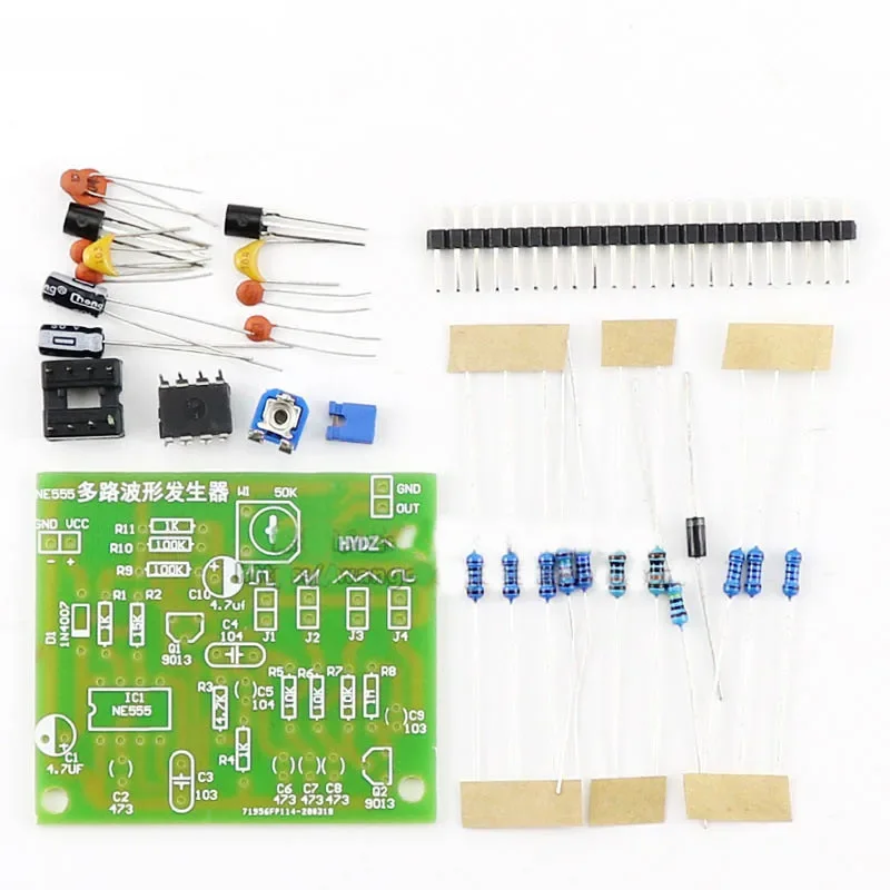 DC 6-12V NE555 Pulse Generator Module DIY Kit Sine/Triangle/Square Wave Generator multi-channel Waveform Signal Generator