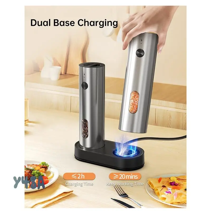 

Automatic Salt And Pepper Grinder Set Salt And Pepper Grinder Set Electric Pepper Grinder-Y48A