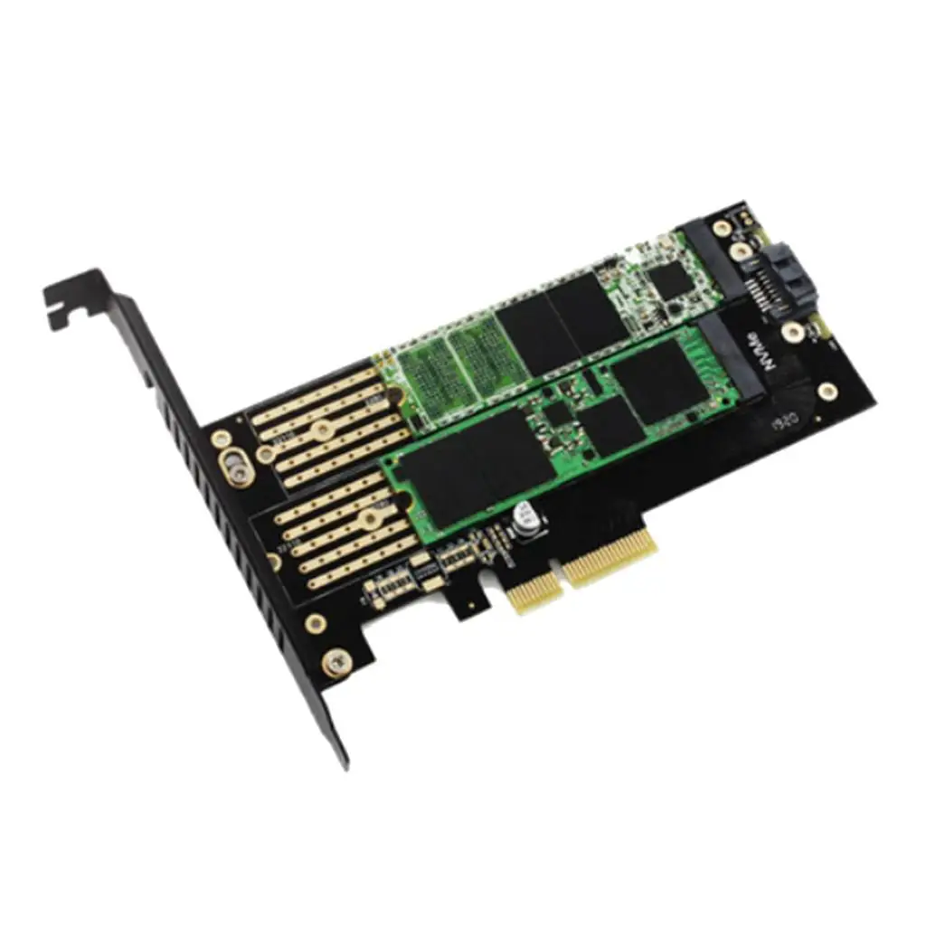 PCIE NVME Dual Expansion Card High Speed SSD Adapter Board M2 NGFF Riser for Desktop Server Upgrade