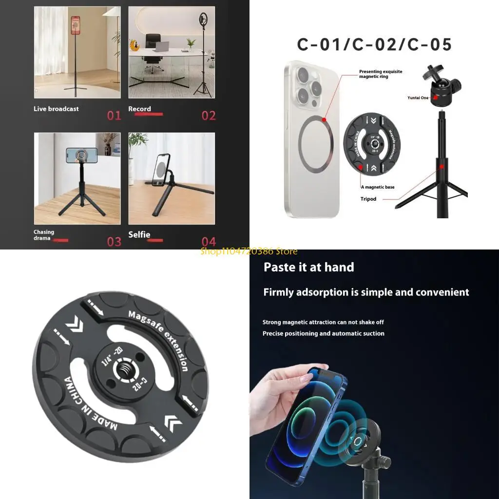 

K0EA Phone Tripod Mount Adapter with 1/4''Holes for Smartphone Camera