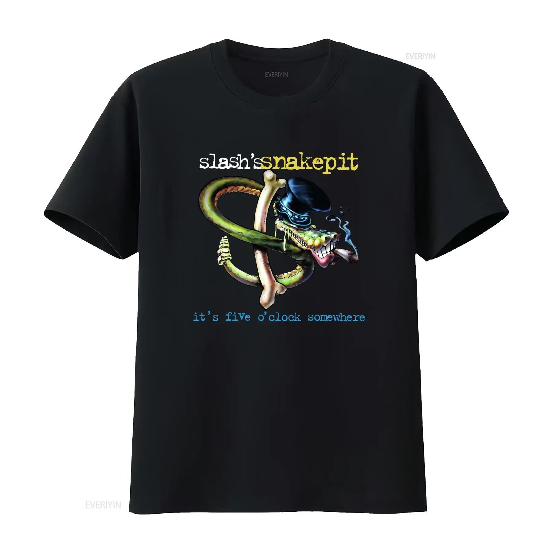 Slash's Snakepit Band T Shirt Full Size S 5XL It's Five O'clock Somewhere Design Rock Merch  vintage Washed Comfortable