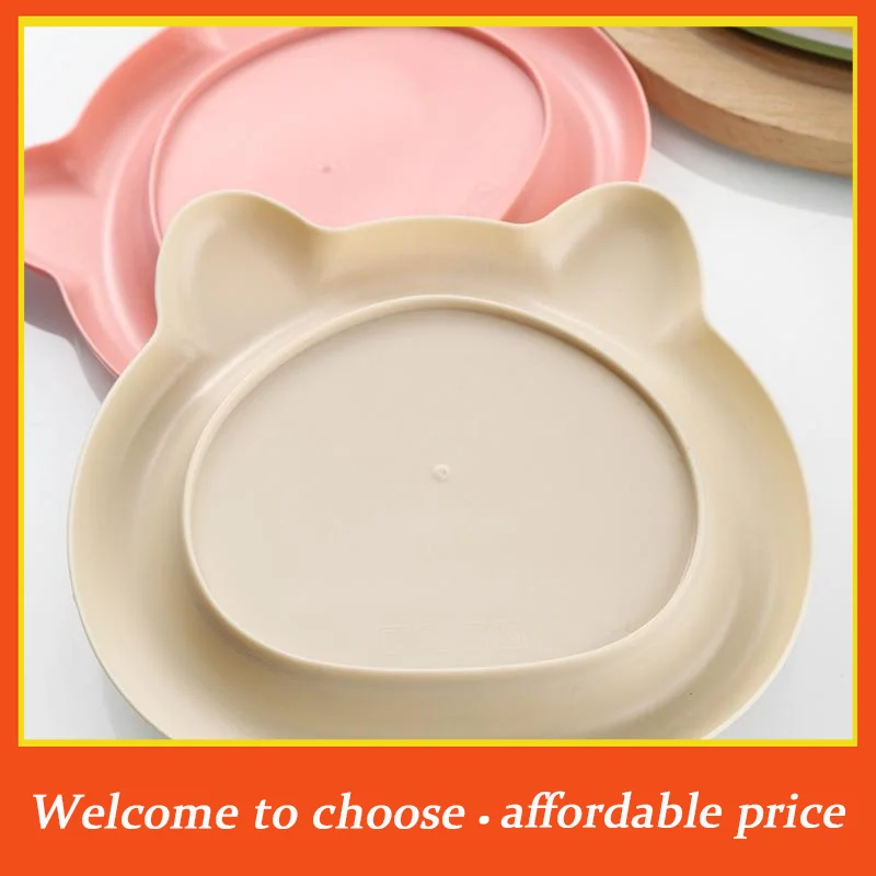 {}Cute Bear Shaped Plastic Plates Food Safe Material Unbreakable For Pet Meals And Snack Serving