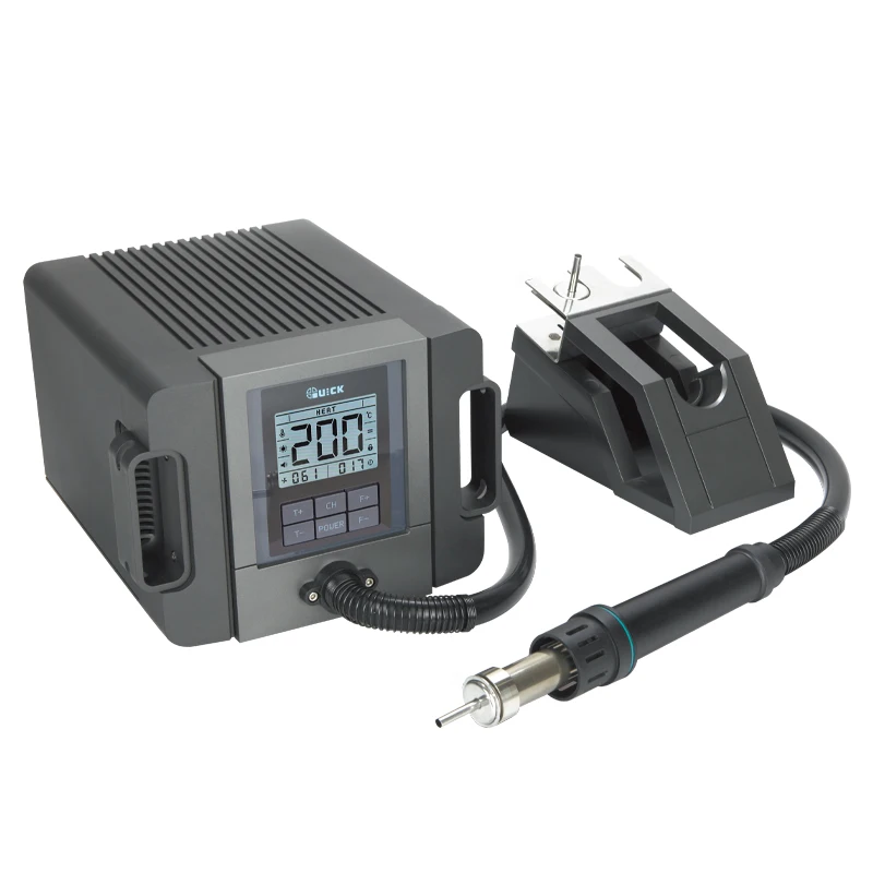 Quick Hot Air Station 1300W LCD Hot Air Desoldering Station SOP/BGA/Chip Rework 6-70 Airflow for Mobile Repair Soldering