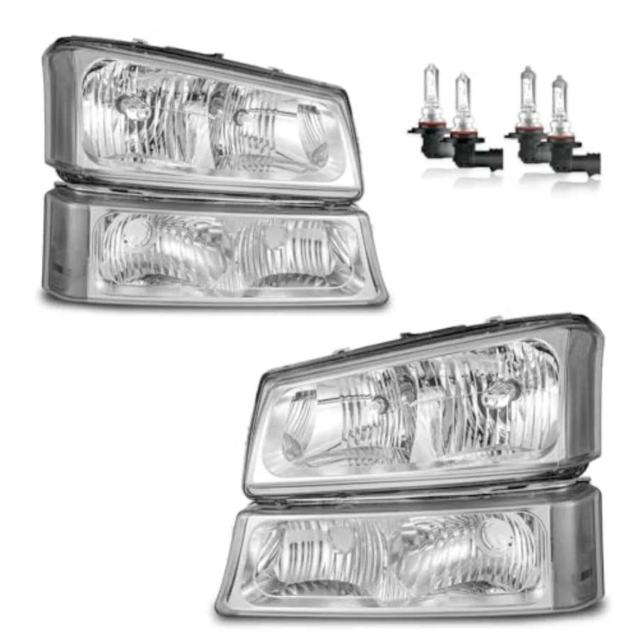 

Headlights Assembly W/Bulbs for 2003-2007 Chevy Silverado 1500/2500/3500 1500HD/2500HD and 2003-2006 Avalanche 1500/2500 Driver