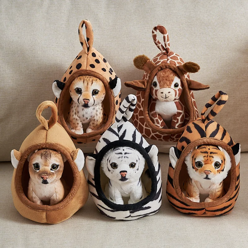 

Plush Toy Simulated Small Tiger Pet Nest Giraffe Doll Children'S Plaything Decorative Lionesses Prowess Soft Stuffed Animal Gift