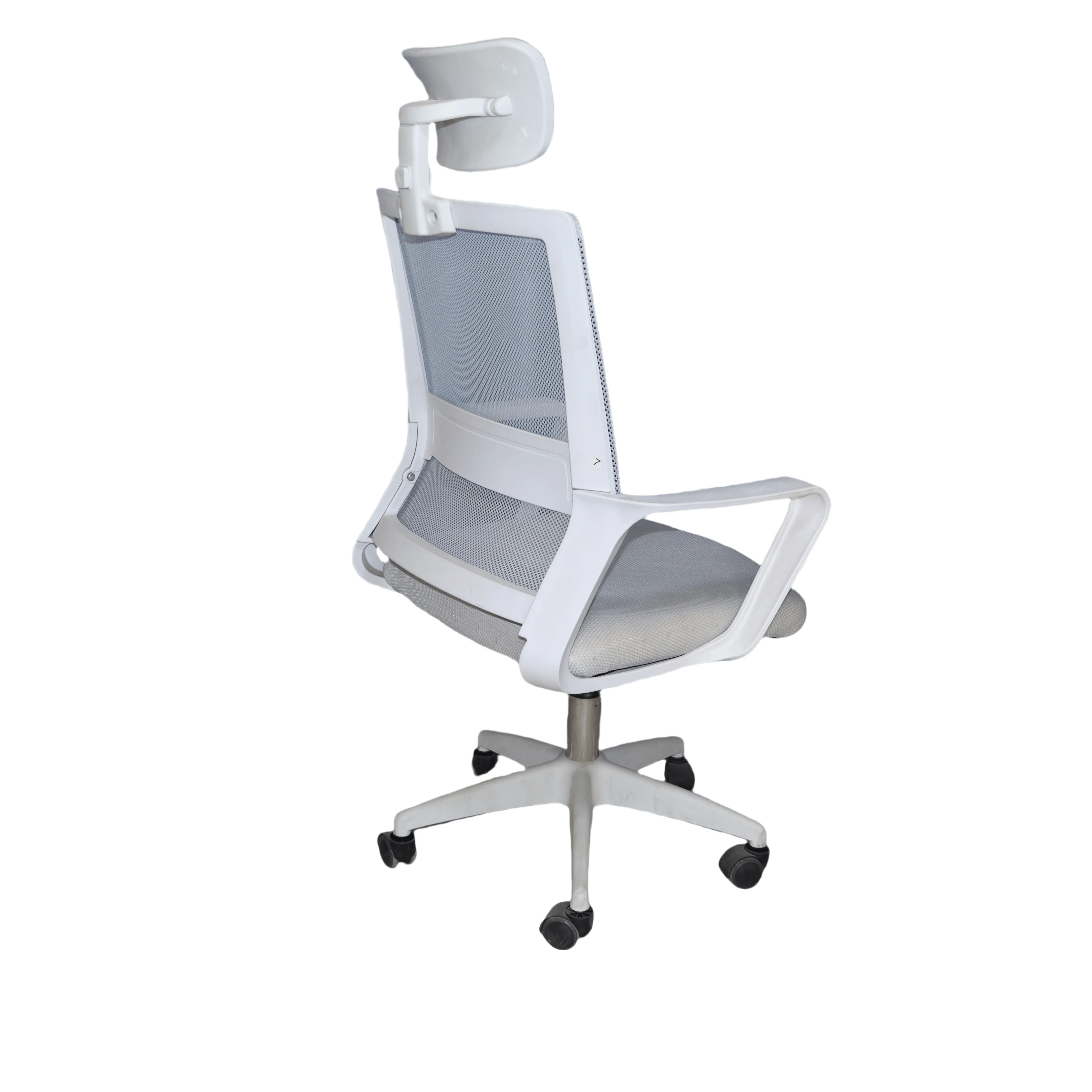 Ergonomic office chair with rotatable and adjustable headrest lumbar support