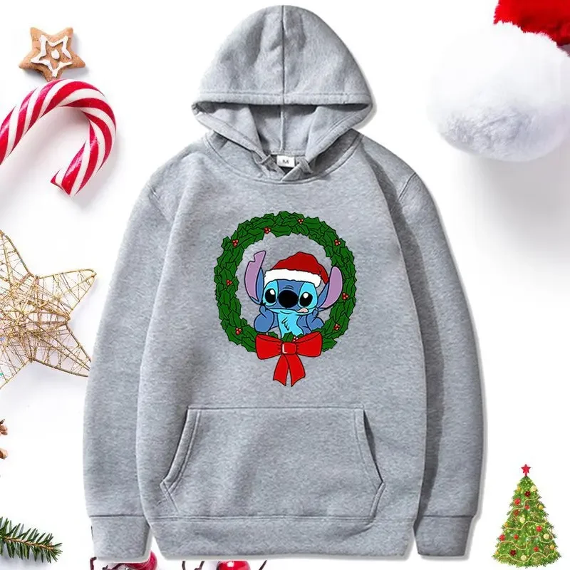 Christmas Stitch Sweater Disney Print Couple Autumn and Winter Sweater Valentine\'s Day Hoodie  Hoodies Women  Y2k Clothes