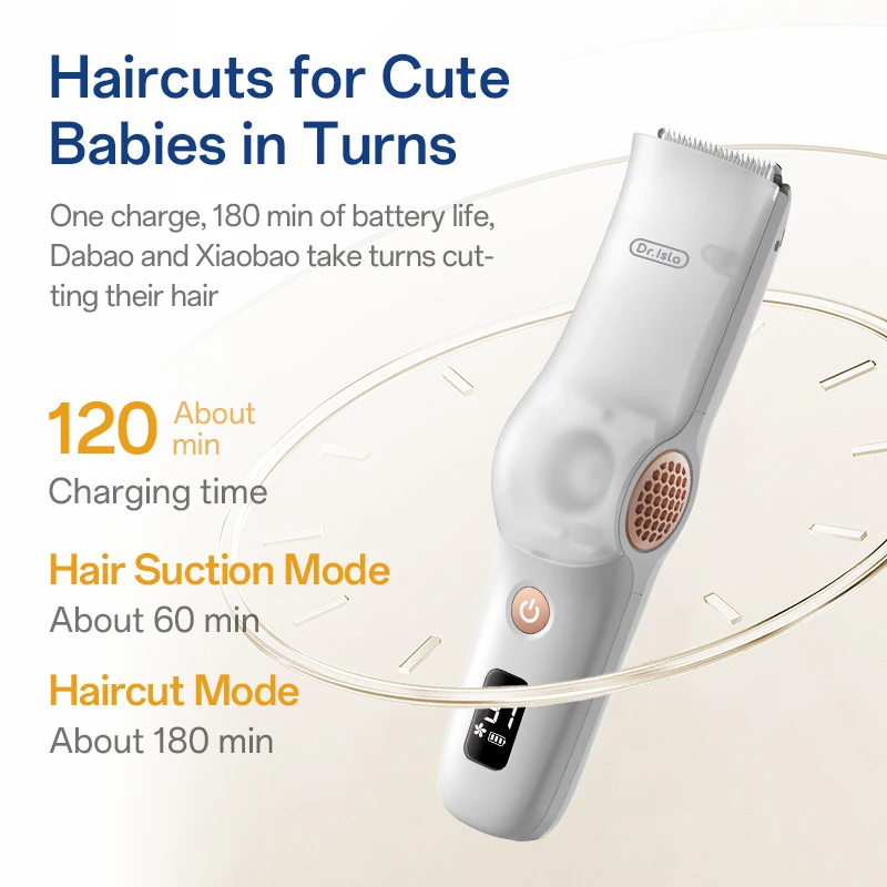 

Baby Hair Clipper Hair Trimmer Electric Hair Cutting Kit USB Charging Suction Hair Clipper With Broken Hair Storage Box