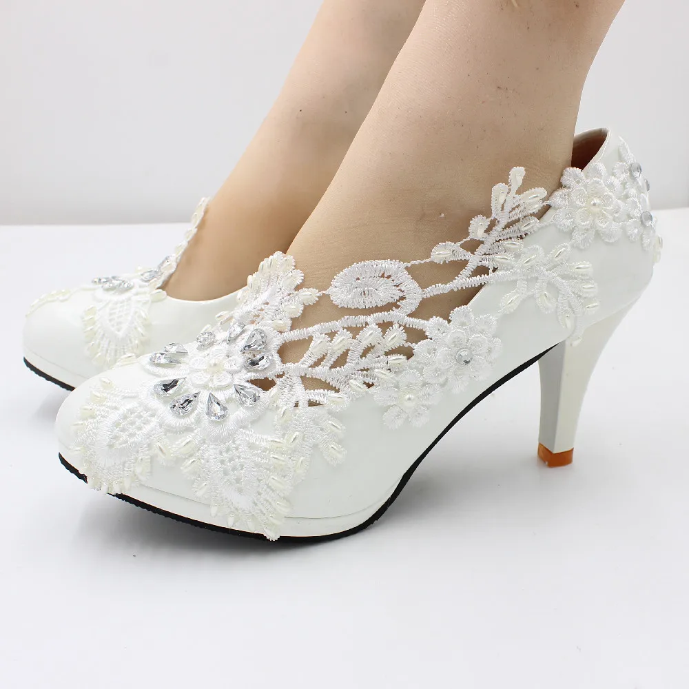 

【 Star Cat 】 European and American style white high heeled wedding shoes supply cross-border spot wholesale bride shoes BH2108