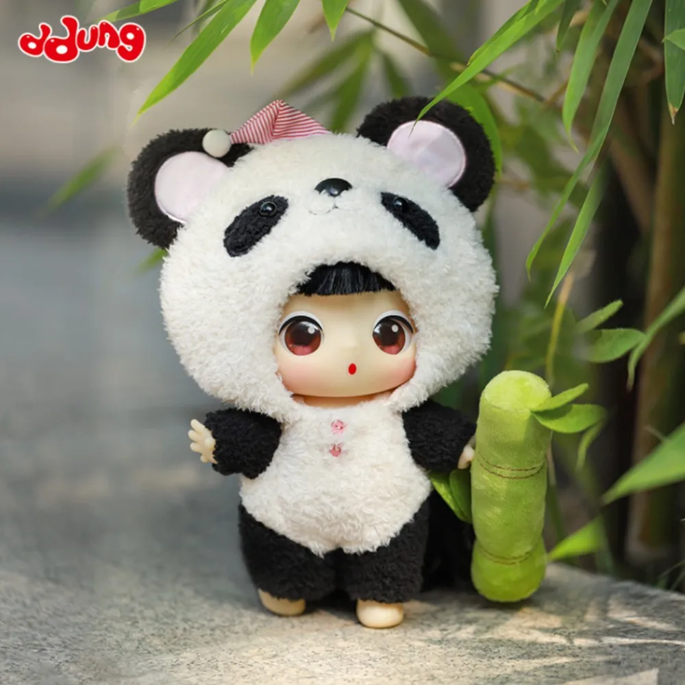 

Ddung Panda Doll 20cm Dress-Up Doll Gift Box Bamboo Panda Doll Plush Texture Children Toy Set for Girls Over 3 Years Old Gift