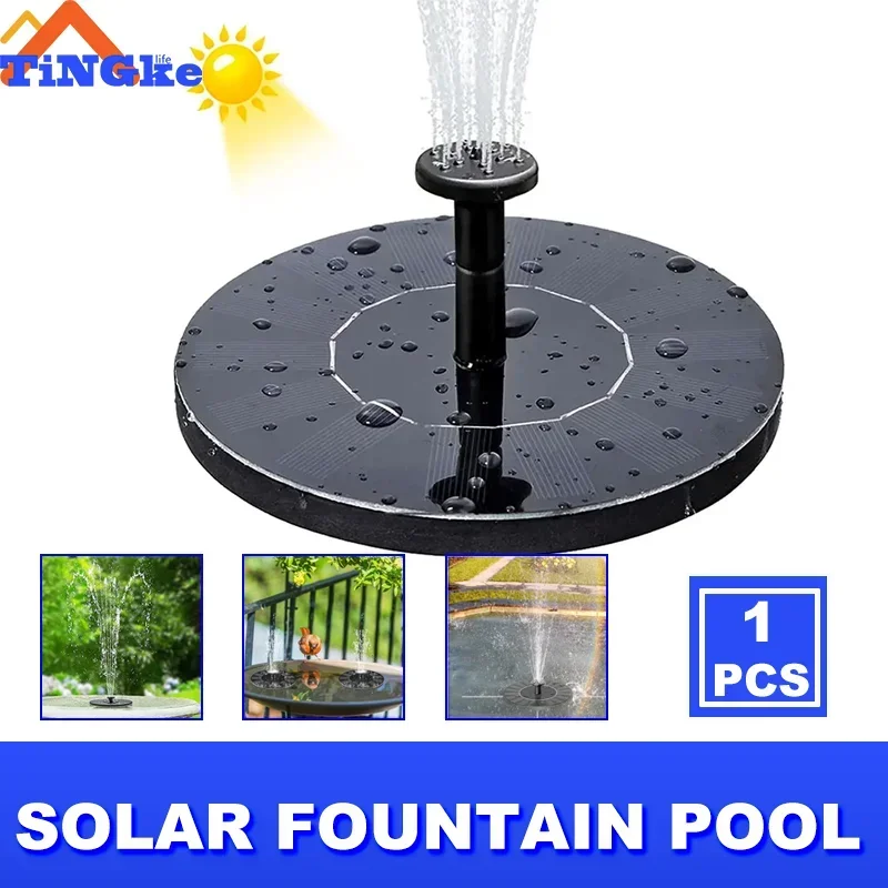 Solar Fountain Pump Energy-saving Plants Watering Kit Colorful Solar Fountain Solar Panel Bird Bath Fountain Outdoor Garden Pool