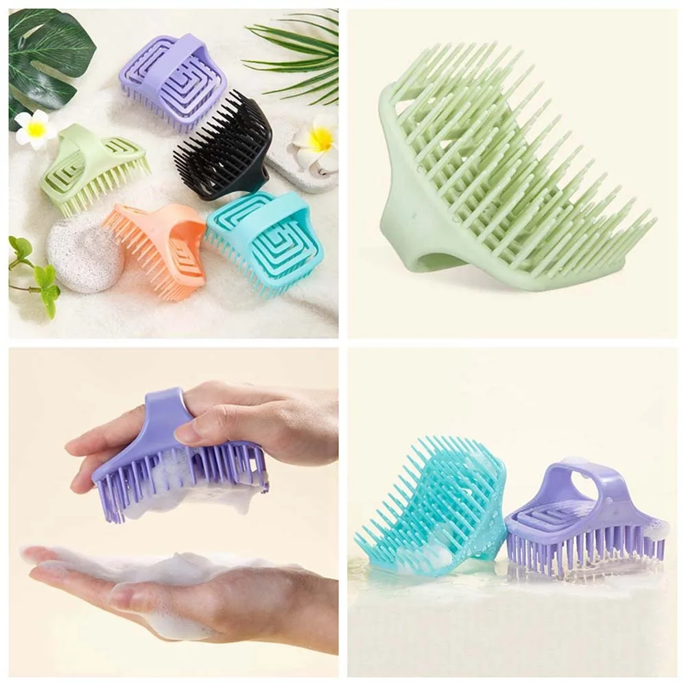 Hollow Brush Head Shampoo Brush Scalp Massage Hair Care Tool Hair Washing Comb Arc-shaped Deep Cleaning Scalp Massage Brush