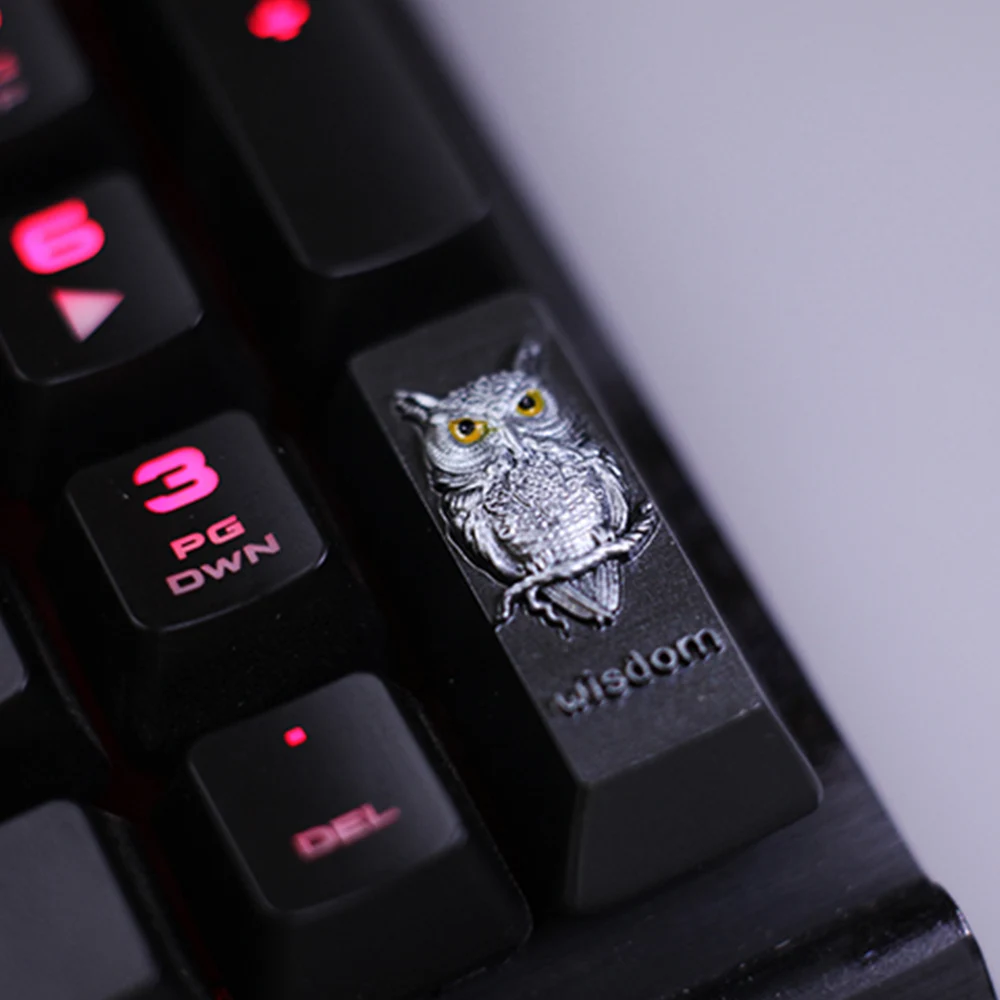 Number Keypad Enter Keycaps OEM Height Caps for Cross Switch Mechanical Keyboard No Backlit 3D Owl Resin Keycaps Customize Gifts