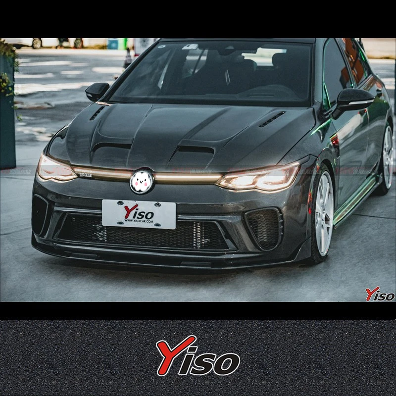 FOR VW GOLF 8 GTI R Volkswagen Golf 8 Rline Modified Carbon fiber  Yiso Front Bumper Aerodynamic kit