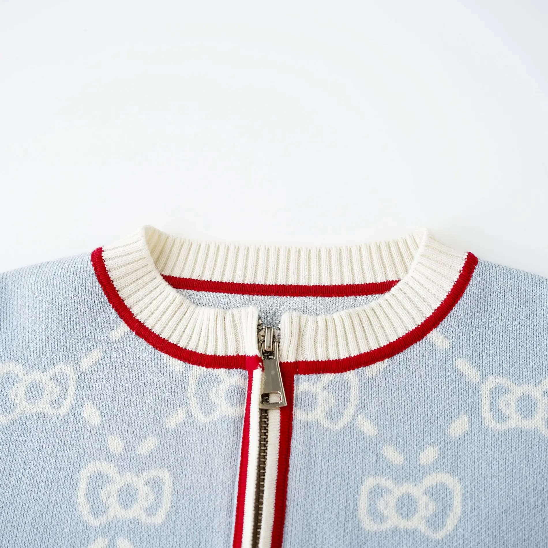 Sanrio Anime Hello Kitty Children's Sweater Jacket Autumn and Winter Girl Cardigan Long Sleeve Sweater Jacket Cute Girly Heart