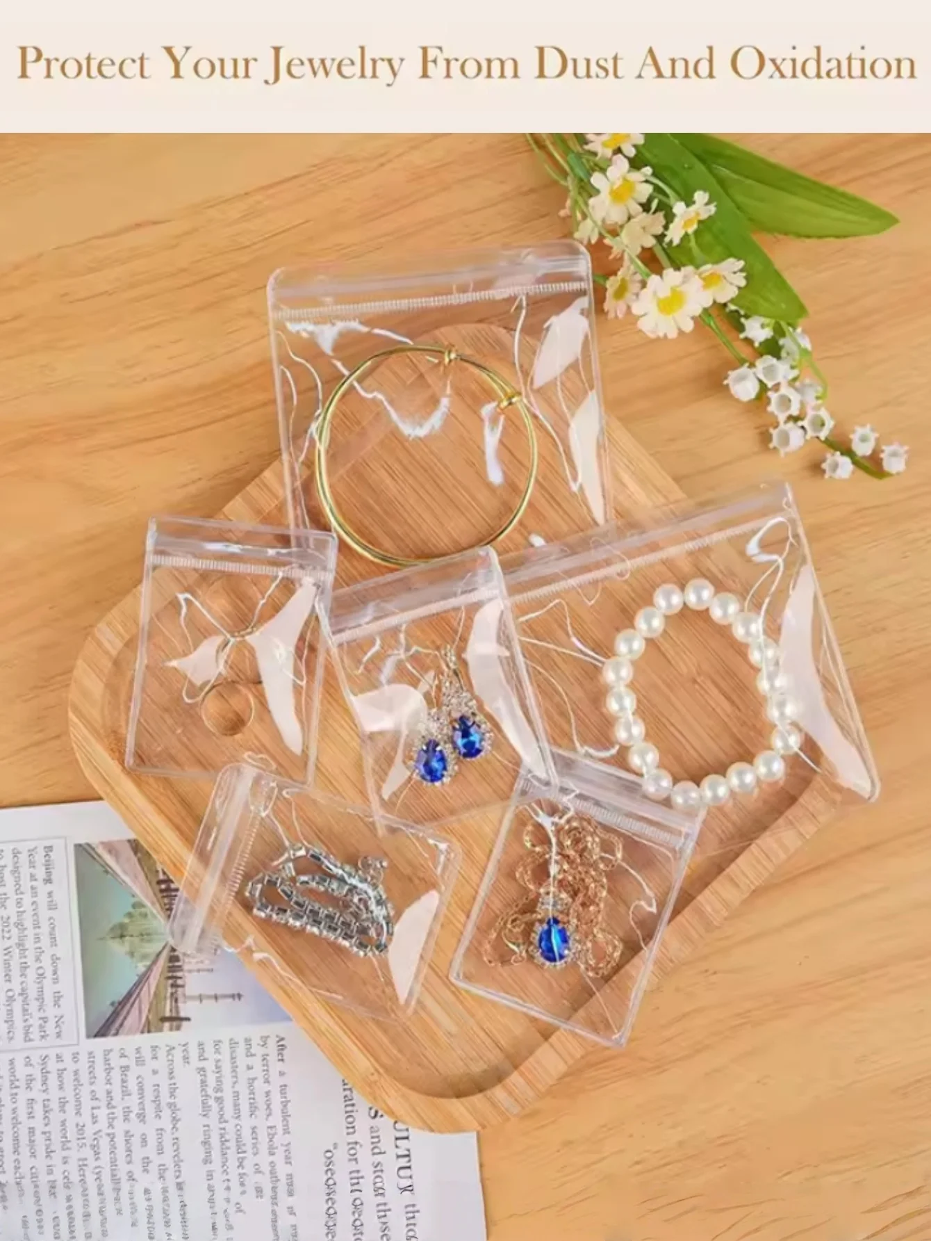 30-200PCS ป้องกันการเกิดออกซิเดชันเครื่องประดับกระเป๋าใสเครื่องประดับซิปกระเป๋าเครื่องประดับขนาดเล็กแหวนต่างหูถุงเก็บ