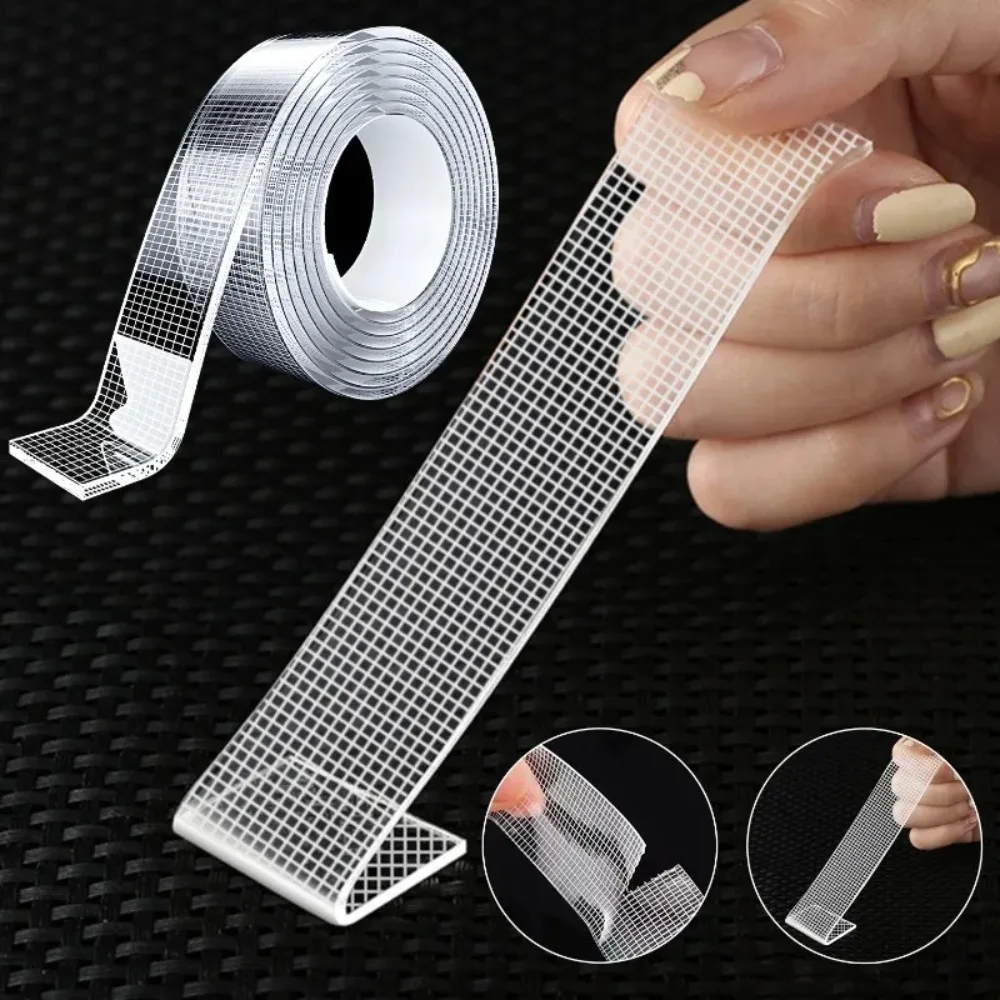 شريط نانو قوي مزدوج الجوانب مقاوم للماء وقابل للإزالة لاصق شفاف للمنزل والمطبخ والمكتب والتعليق على الحائط صور ديكور الحرف اليدوية