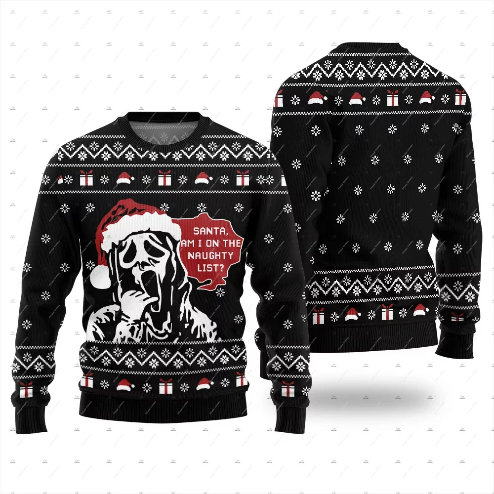Christmas Cosplay Santa Claus Pet Anime Cartoon Skull Vintage Winter Ugly Sweater 3DPrint Harajuku Pullover Funny Long Sleeves S