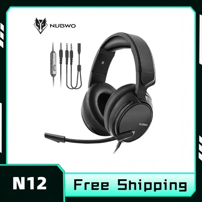 

NUBWO N12 Проводные наушники-вкладыши 3,5 мм Моно объемный звук Игровые наушники с микрофоном Мягкие амбушюры с памятью Подходит для ПК PS3 PS4