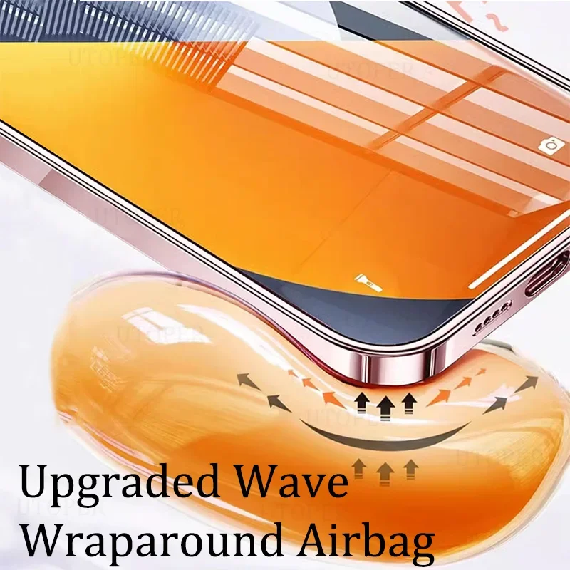 럭셔리 도금 투명 소프트 TPU 전화 케이스 For IPhone 16 15 14 13 12 11 Pro Max Plus 초박형 HD 렌즈 보호 커버