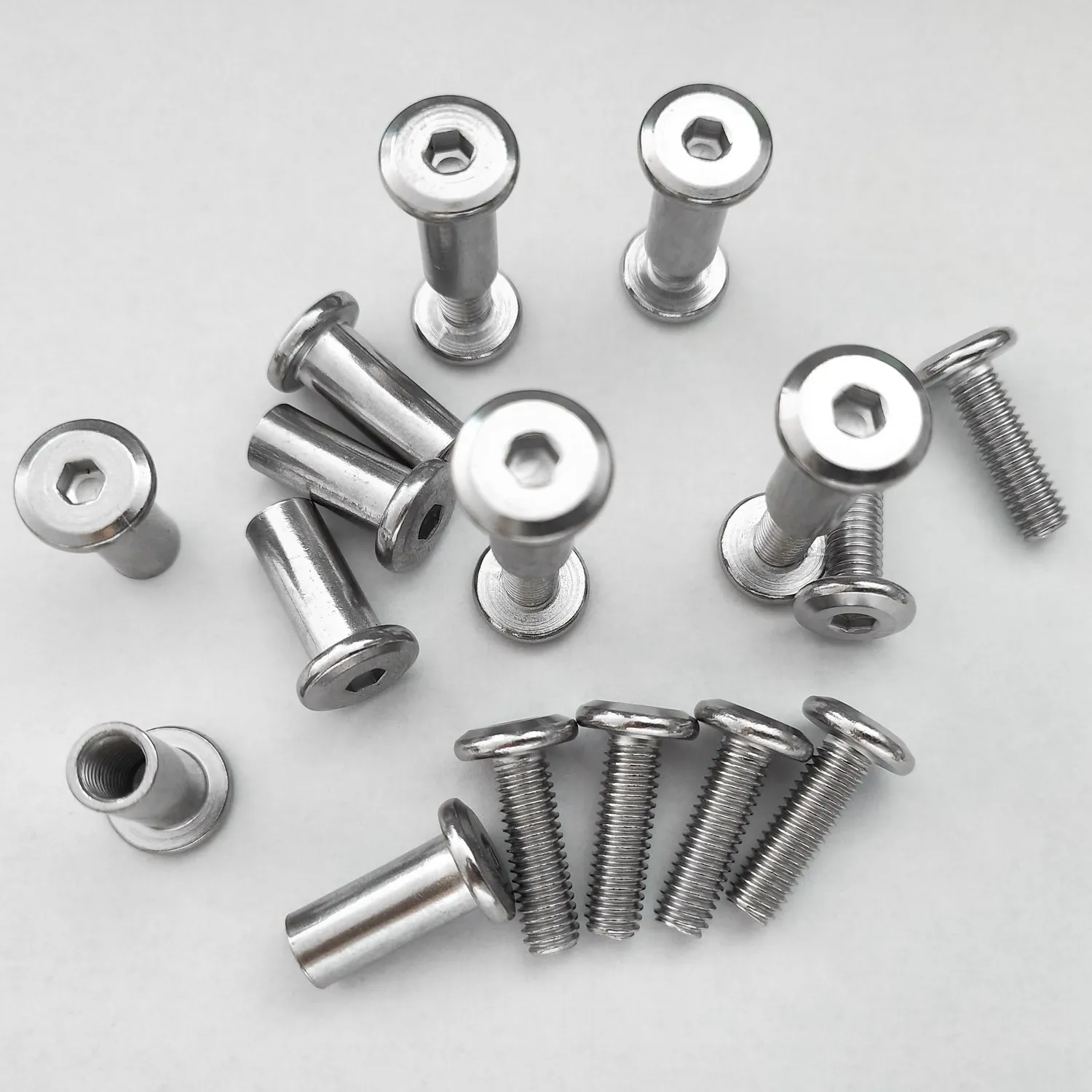 20 Pcs Screw Post Fit for 5/16Inch(8mm) Hole Dia Male M6X20mm Female M6X18mm Belt Buckle Binding Bolts Leather Fastener