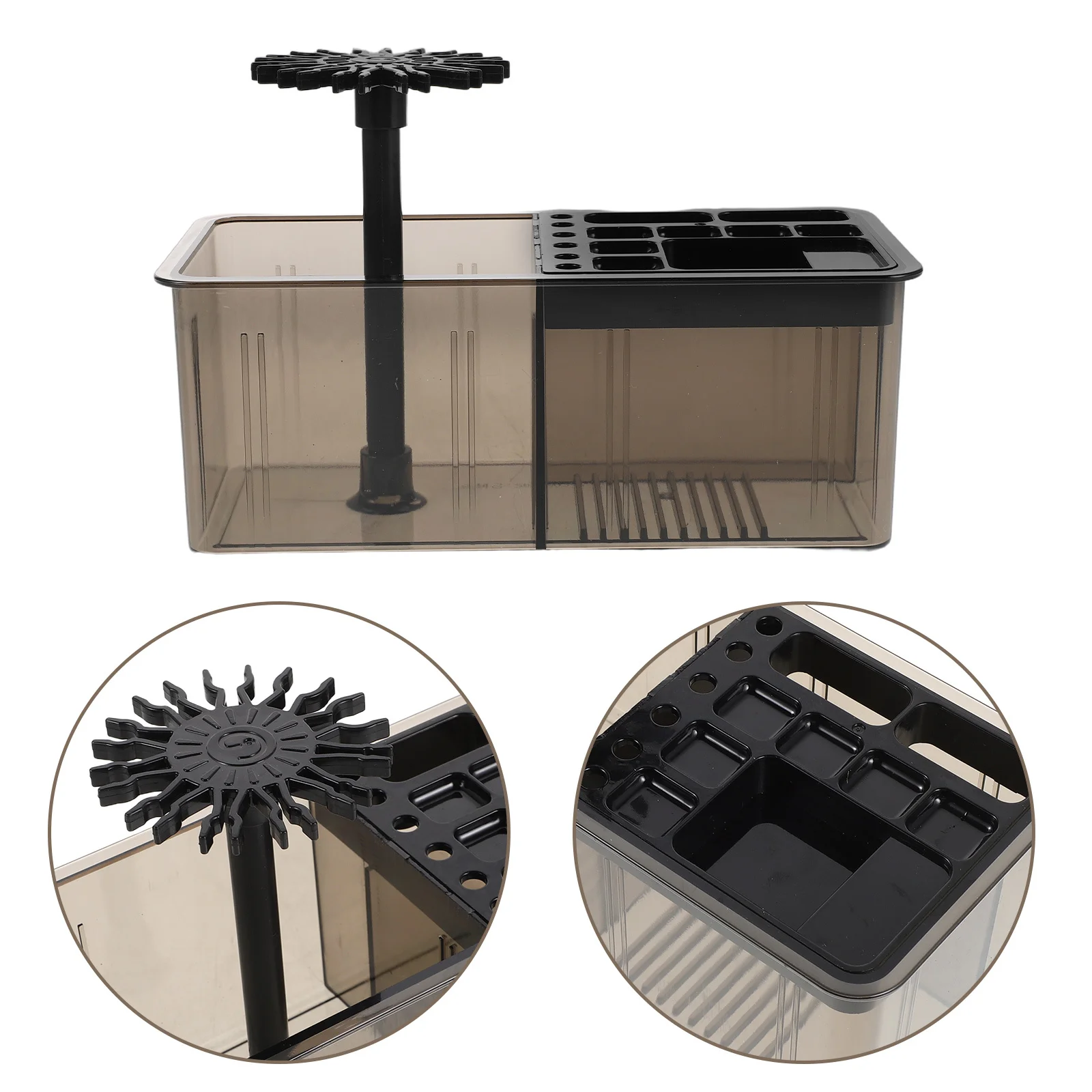 

Hanging Brush Holder Multi-Purpose Pen Storage Rack With Grid Compartments For Calligraphy Painting Ink Organizer Art Tool Stand