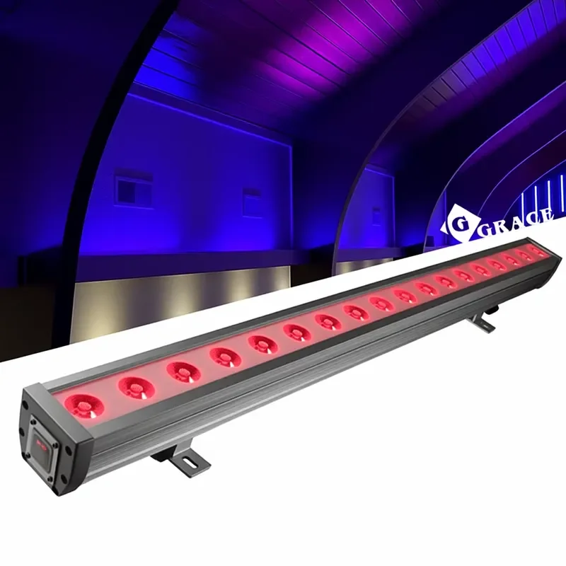 for Grace Waterproof Aluminum Wall Washer Light Outdoor LED Stage Lighting 18PCs 3in1 RGB Blinder