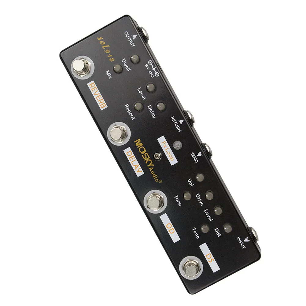 Effortless Control for mosky 5in1 Guitar Multi Effect Distortion Delay Reverb Overdrive and Loop for easy customization