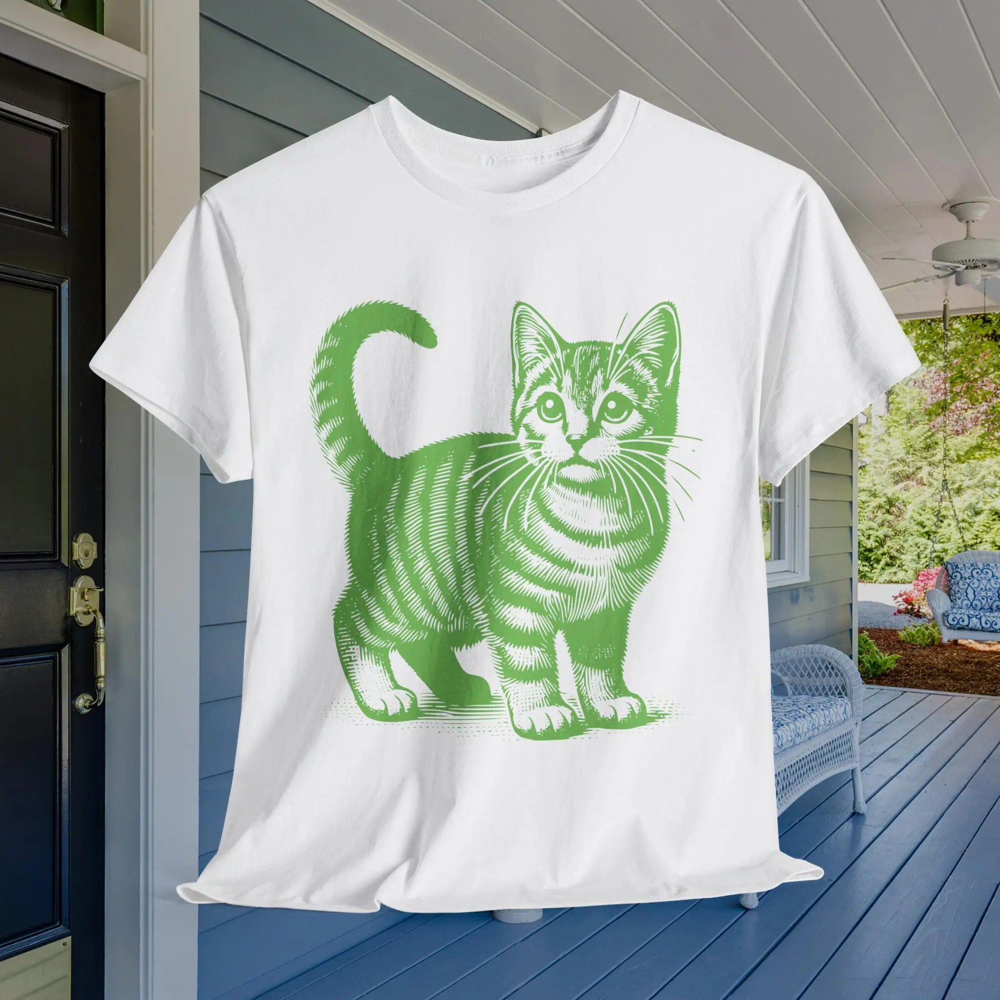 

Футболка Tabby Cat Soriano в винтажном стиле, зеленая, унисекс